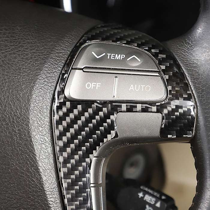 Car Soft Carbon Fiber Steering Wheel Button Stickers Cover Trim