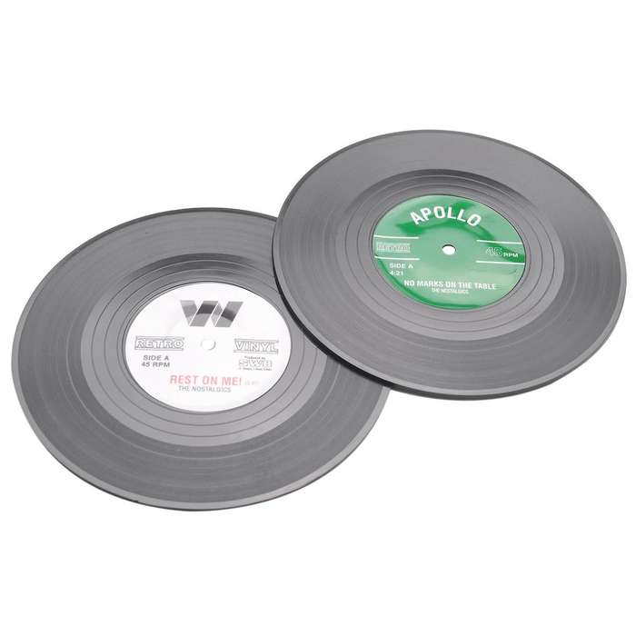 12pieces / Set Spinning Retro Del Disco De Vinilo Bebidas Posavasos
