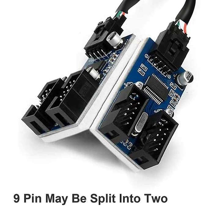Male 1 to 4 Female 9pin Usb Header Extension Cable Card Hub Adapter