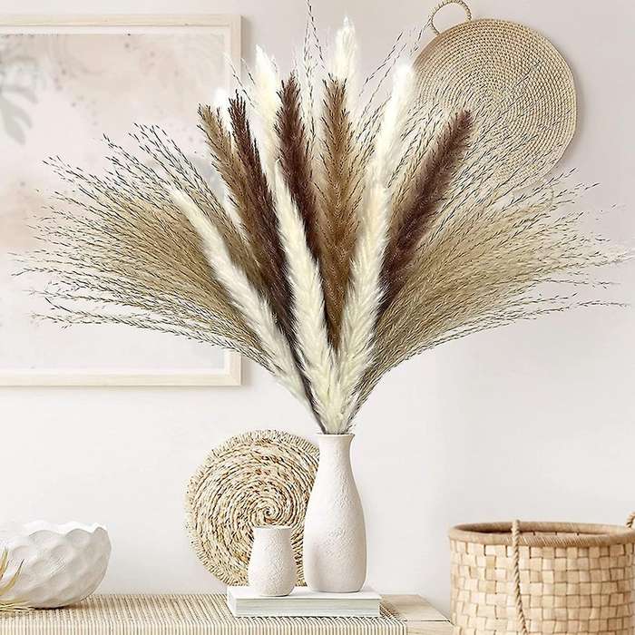 17inch Pampas Grass Total 60pcs, Boho Wedding Decor, Home Table Decor