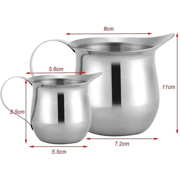 Milk Frothing Pitcher Cup 240ml and 90ml,stainless Steel Kitchen Cup