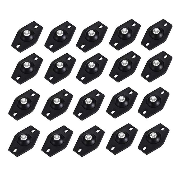 20pcs Self Adhesive Wheels for Storage Boxes(black)