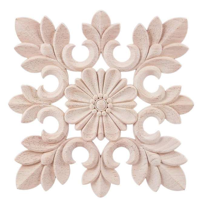 1x Rubber Wood Carved Onlay Applique Diy Decor No.c:20 X 20cm