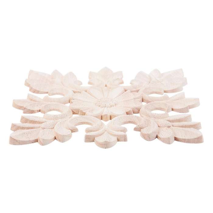 1x Rubber Wood Carved Onlay Applique Diy Decor No.c:20 X 20cm
