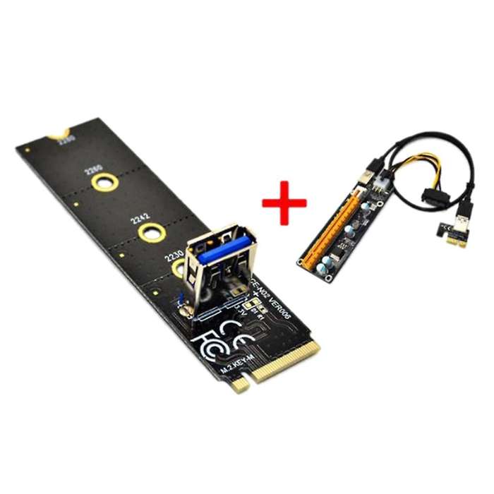 M.2 to Pci-e X16 Ngff Slot Adapter Card+pcie 1x to 16x 6pin