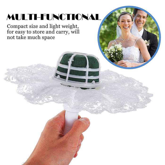 6 Pcs Foam Floral Handle for Floral Arrangement Foam Kit(white)