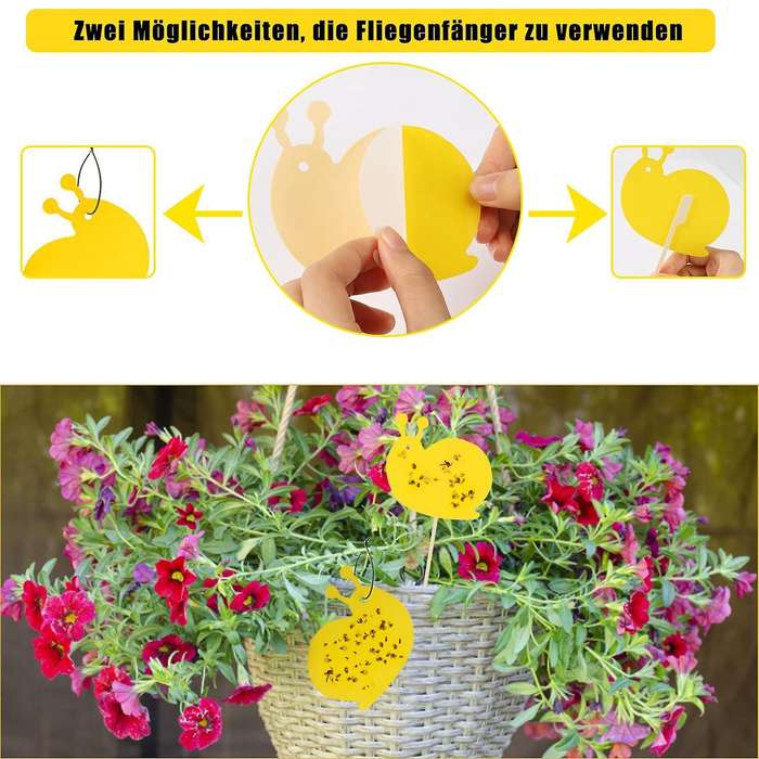 60 Pieces Fly Trap, Fly Catcher, Fruit Fly Trap, Yellow Panels