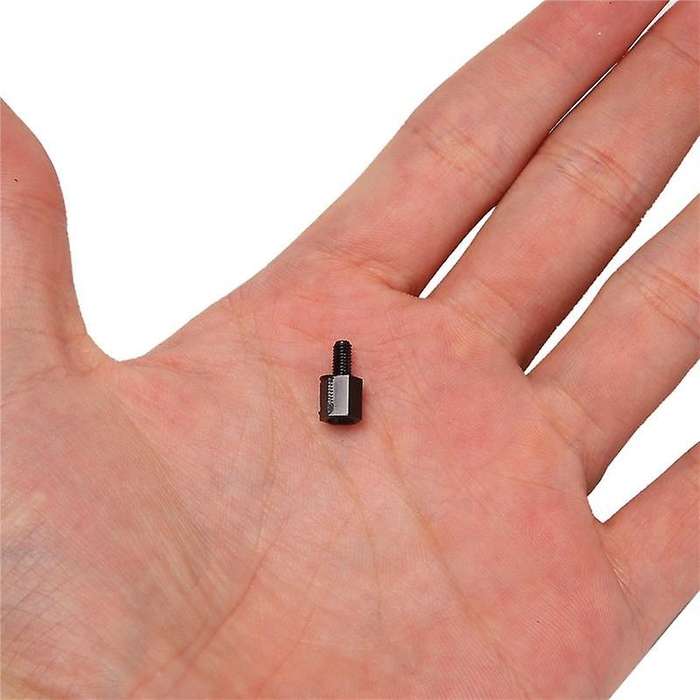 300x Motherboard Nylon Standoff Threaded Spacer M3 Thread 6+6mm Black