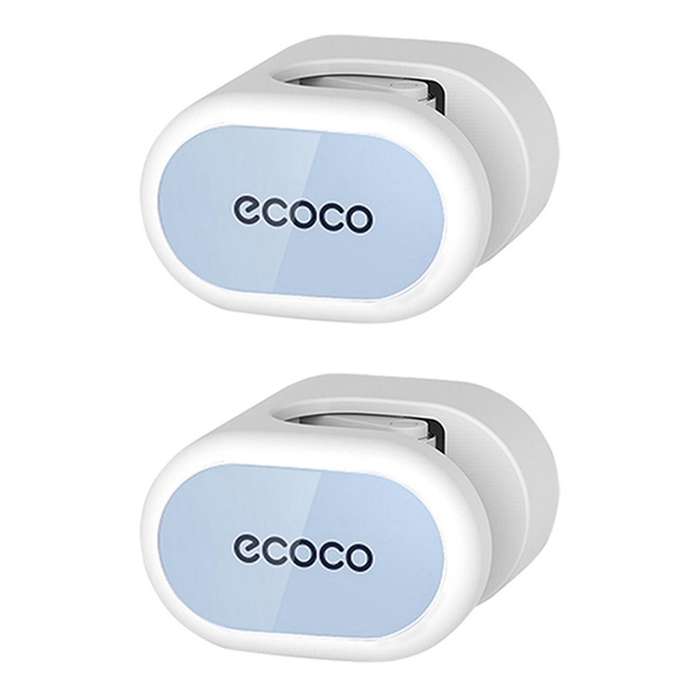 Ecoco 2x Mop Broom Holder Perforated Free Wall-mounted Household Blue