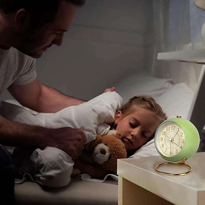 Silent Alarm Clock Non Ticking with Light Button for Desk Table