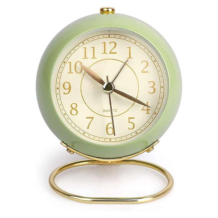 Silent Alarm Clock Non Ticking with Light Button for Desk Table