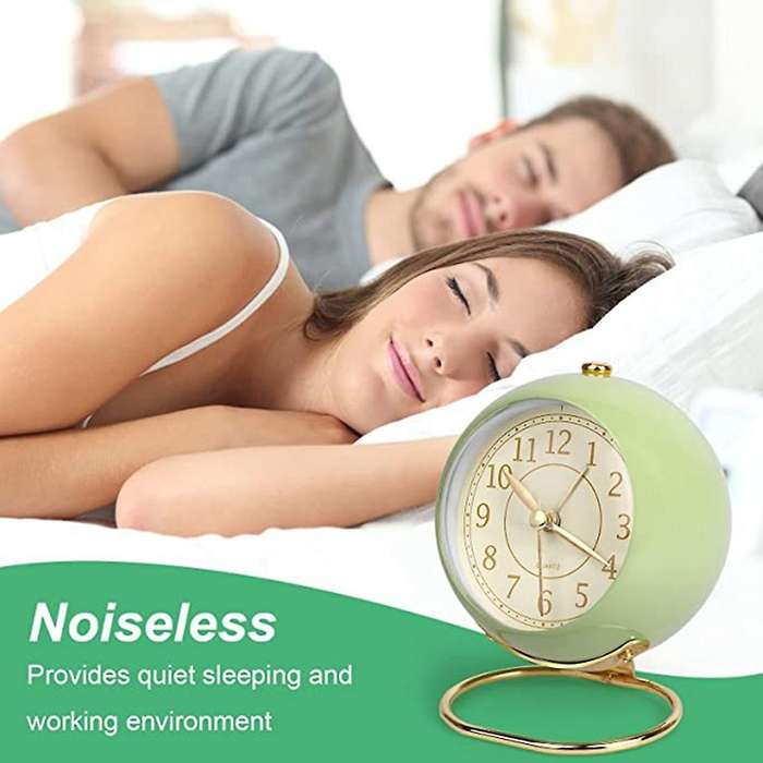 Silent Alarm Clock Non Ticking with Light Button for Desk Table