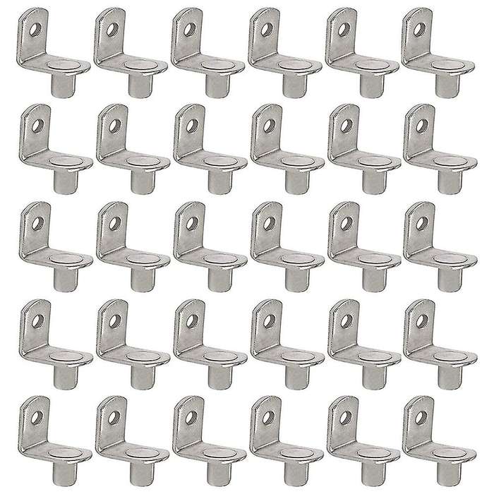 50 Pcs 6mm L-shaped Nickel Plated Shelf Bracket Pegs for Furniture