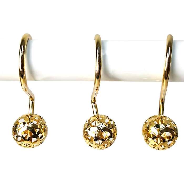 Gold Shower Curtain Hooks Rings,set Of 12 Decor ,metal for Bathroom