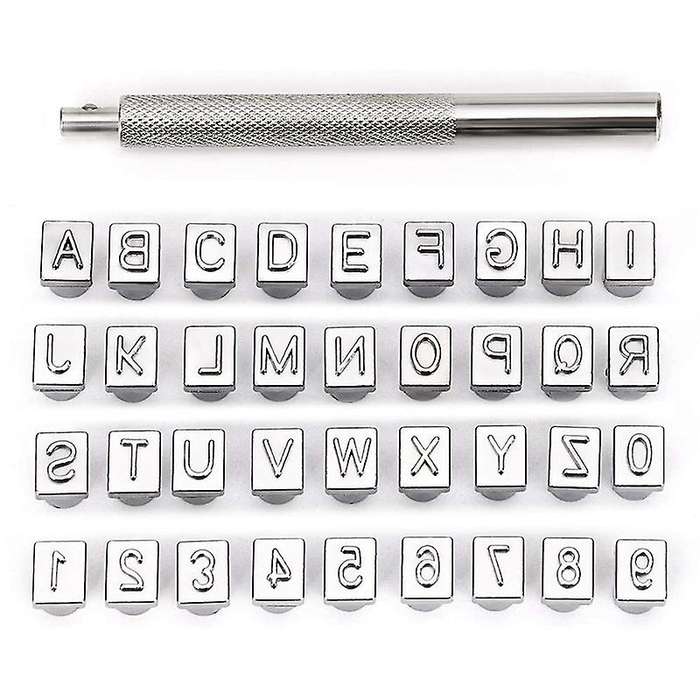 Capital Letters and Numbers Stamp Set, 6mm Leather Craft(6.5mm-36pcs)