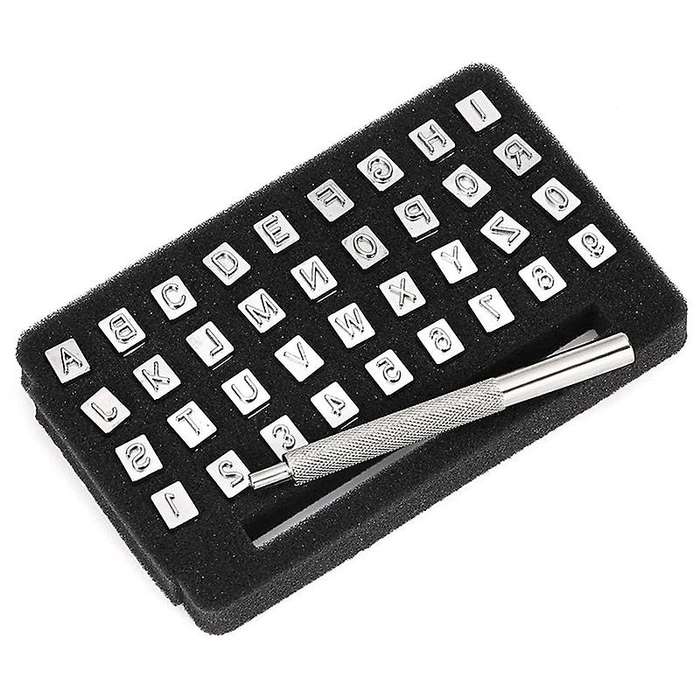 Capital Letters and Numbers Stamp Set, 6mm Leather Craft(6.5mm-36pcs)
