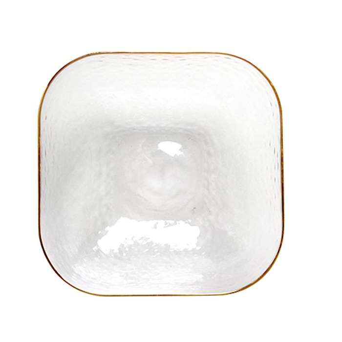 Creative Phnom Penh Hammer Pattern Square Glass Bowl Salad Bowl S
