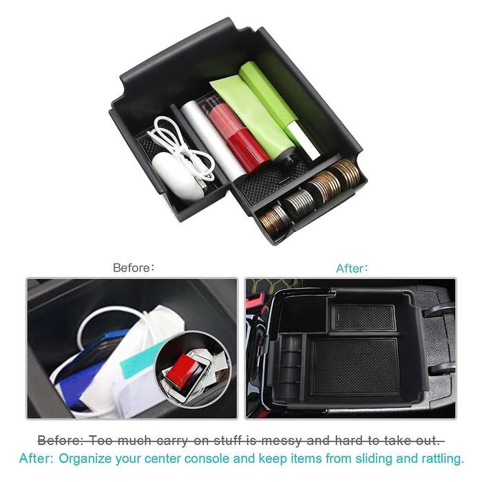 Central Console Armrest Storage Box Holder Tray for Kia Forte 20-21