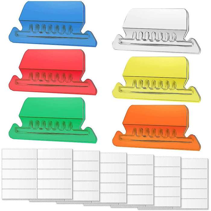 60 Sets Hanging File Tabs and Inserts,colorful File Folder Labels