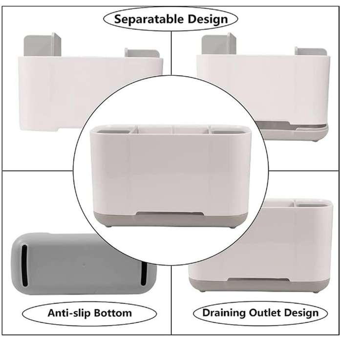 Toiletries Storage Box with Non-slip Bottom, Toothbrush Box