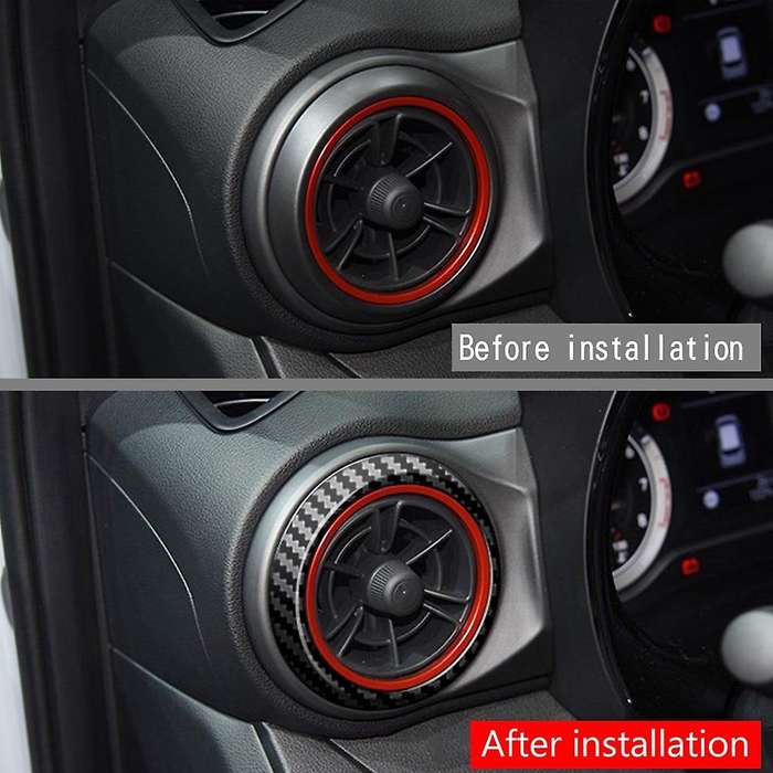 Car Carbon Fiber Interior Dashboard Side Air Vent A/c Outlet Cover