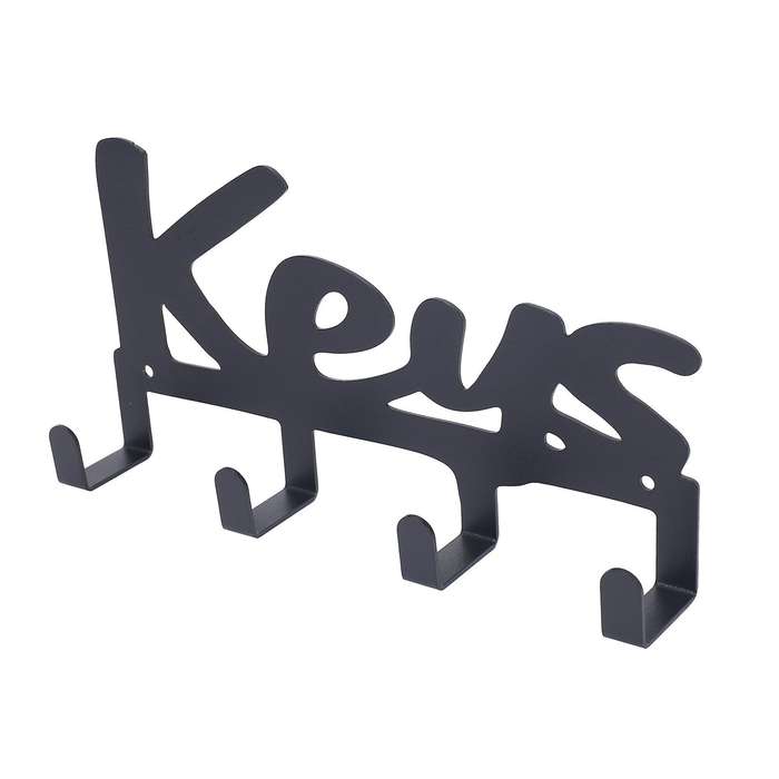 Wall Mounted Key Holder 4 Hooks, Screws and Raw Plugs Included,"keys"