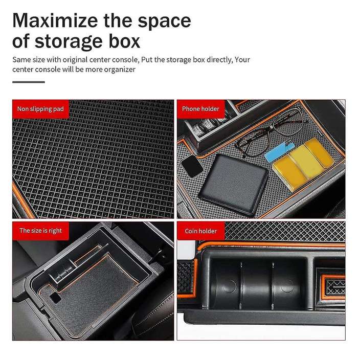 Car Central Console Armrest Box for Nissan Sentra 2020-2022 Orange