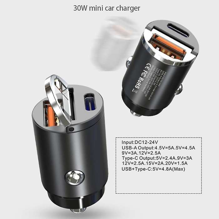 30w Car Charger with Qc+pd Fast Charger for Iphone 12 12 Pro Max