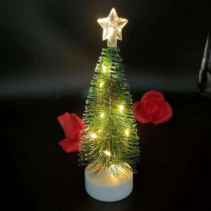 Mini Christmas Tree Cedar Desktop Christmas Tree Led Glowing