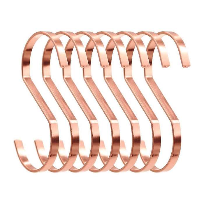 10-pack 4 Inch Rose Gold Chrome Finish Steel Hanging Flat Hooks