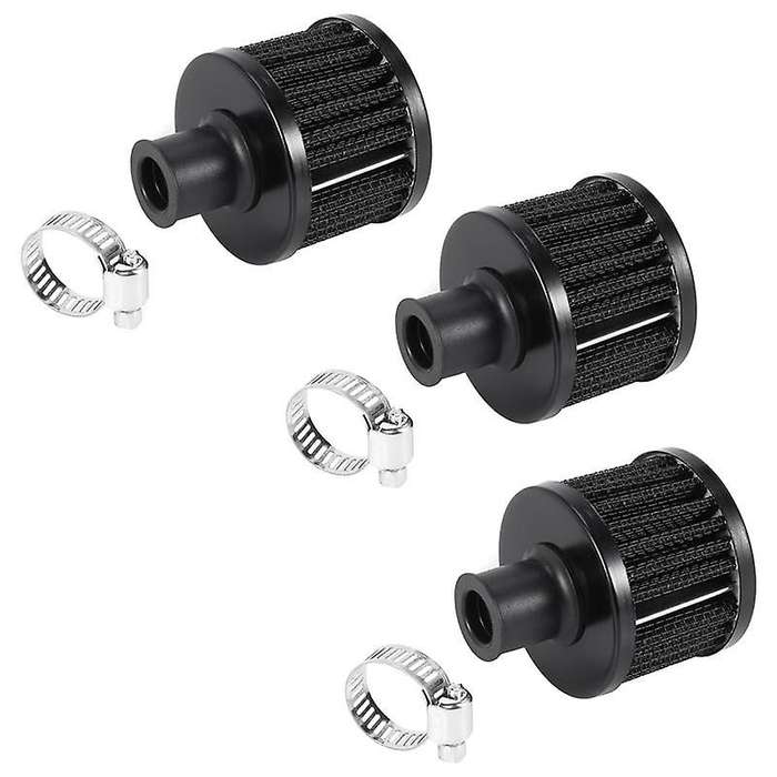 3x 13mm Oil Mini Breather Cold Air Filter Fuel Crankcase Engine