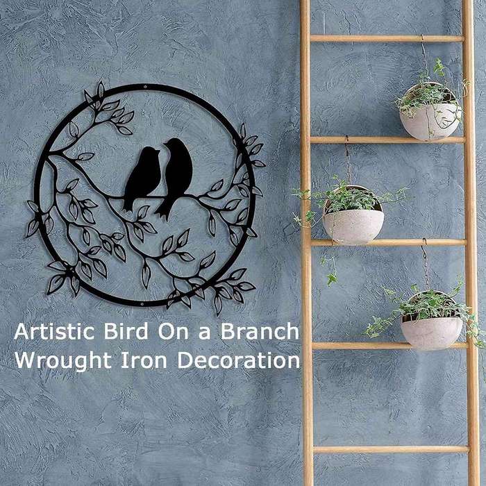 Metal Bird Wall Silhouette Wall Art Decor for Balcony Porch Bedroom
