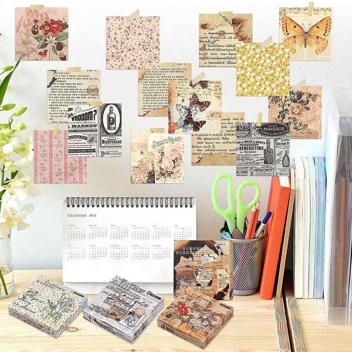 400 Sheets Vintage Journaling Supplies Diy Scrapbook Paper Supplies