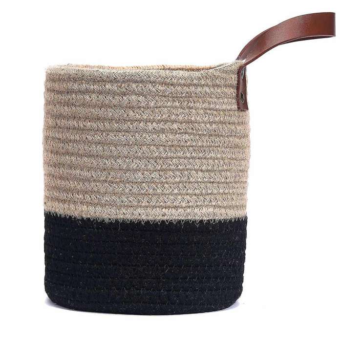 Wall Hanging Cotton Rope Basket with Handle for Flower Plants,toys(s)