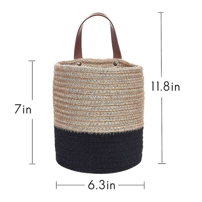 Wall Hanging Cotton Rope Basket with Handle for Flower Plants,toys(s)