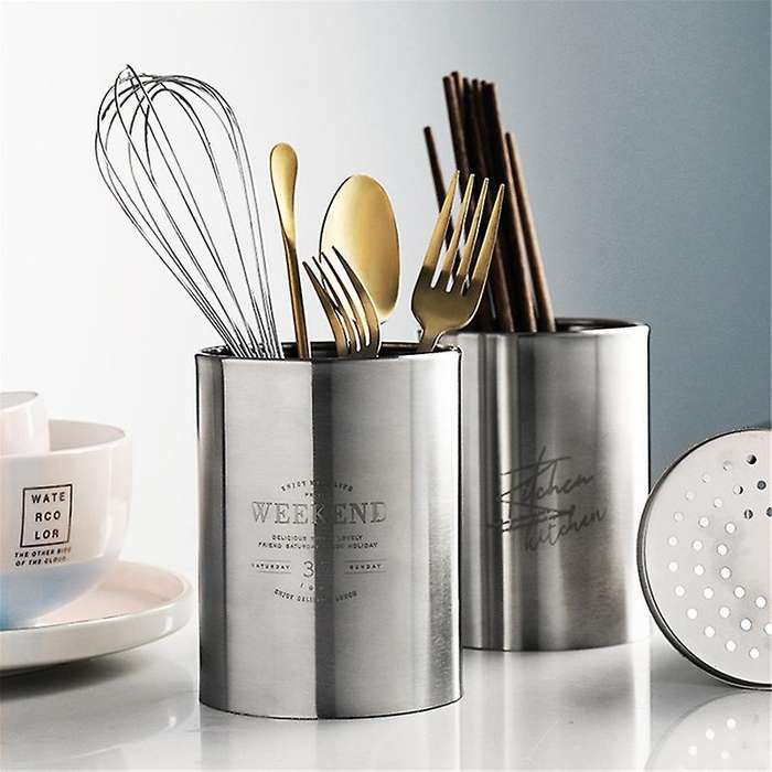 Stainless Steel Chopsticks Storage Tube Spoon Fork Storage Box Tool B