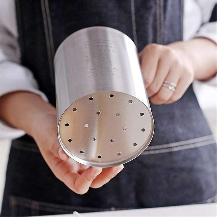 Stainless Steel Chopsticks Storage Tube Spoon Fork Storage Box Tool B