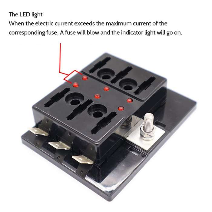 1 Set 6 Way Car Boat Bus Yacht Fuse Box Block Holder Cover Fuse Box