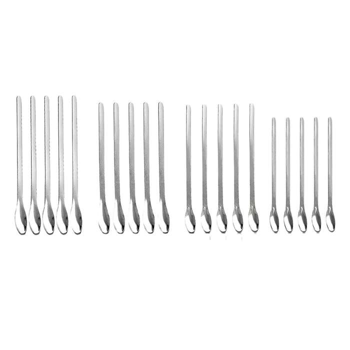 20 Pcs Stainless Steel Scoop for Reagent Sampling Mixing Measuring