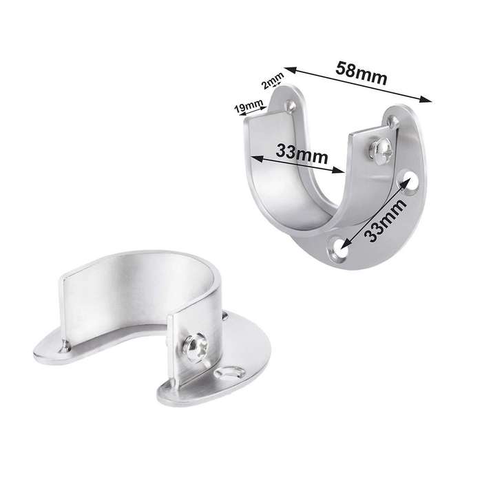 4 Duty Stainless Steel Sleeve Flange Bracket with Screws (u-shaped)