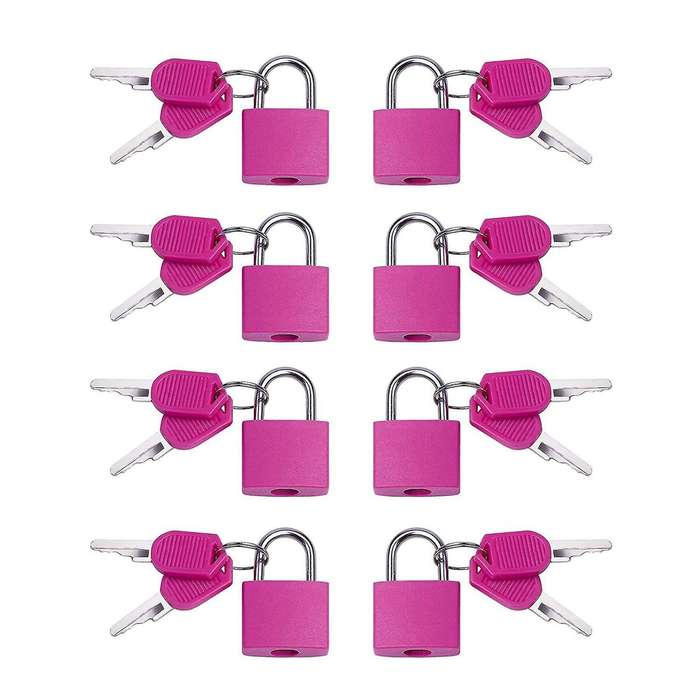8 Pack Locks Small Padlock with Key Luggage Gym for Outdoor School C