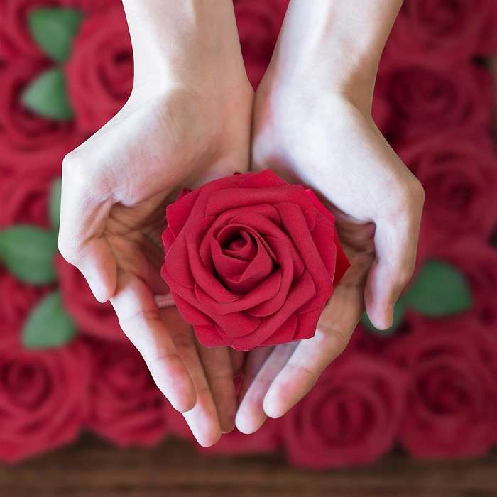 Red Roses Artificial Flowers for Wedding Valentine's Day Gift