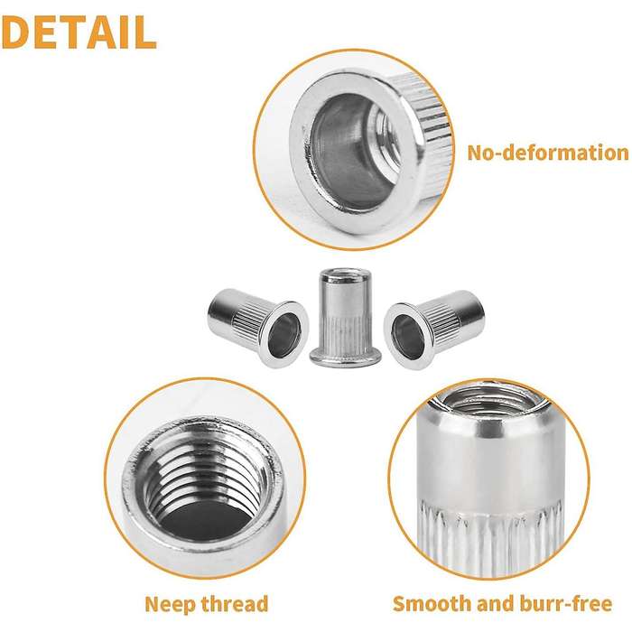 Rivet Nuts Assortment M5, 80pcs Rivet Nut Tool Set Threaded Rivets
