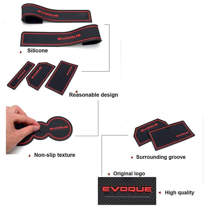 8pcs Car Door Mat Rubber Mat for Range Rover Evoque 2012-2018