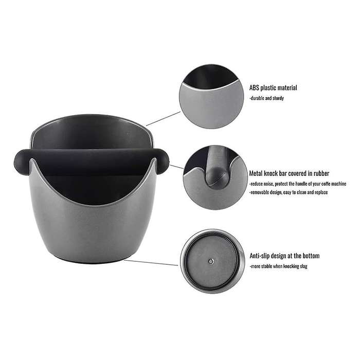 Knock Box for Espresso Coffee Grounds Coffee Grounds Knock Box,gray