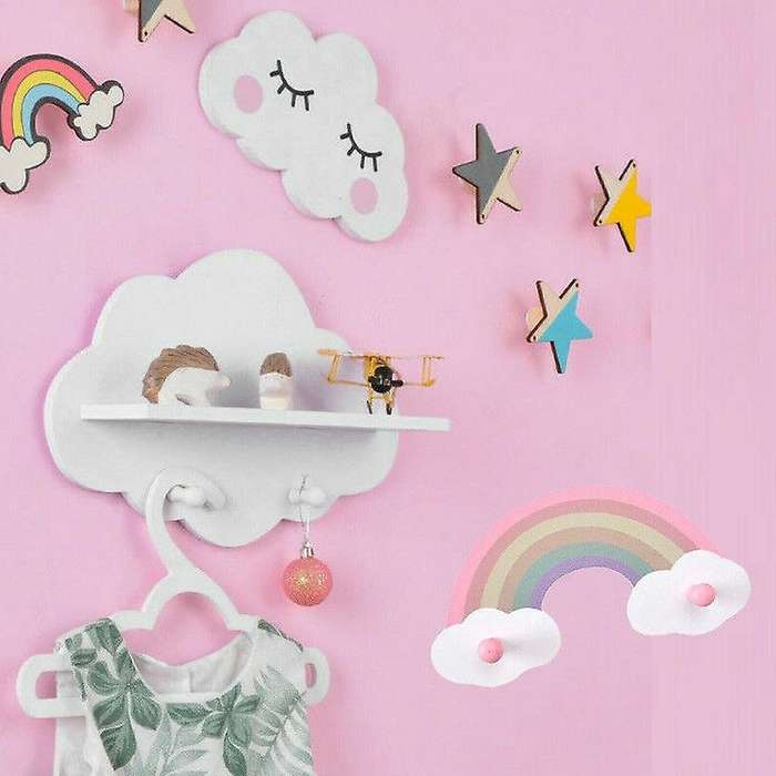 Creative Cloud Shape Pvc Storage Organizer Wall Mount Display Racks