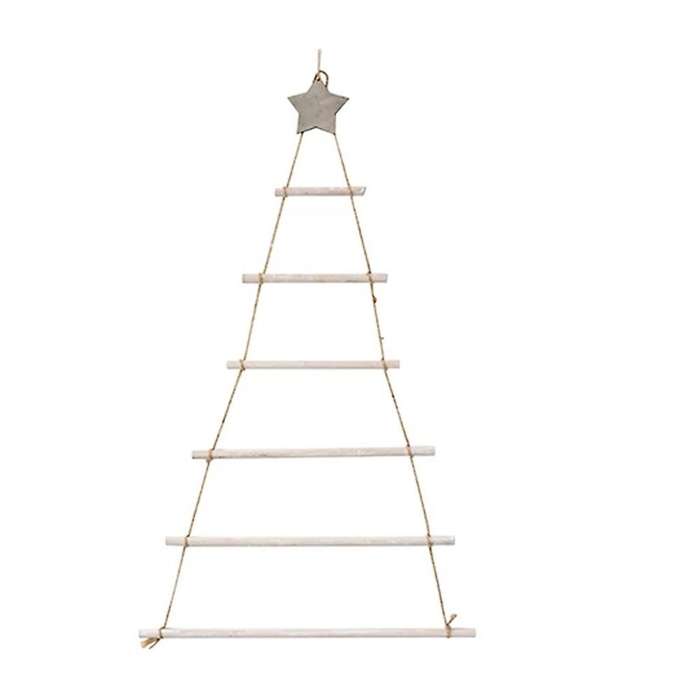 Diy Christmas Tree Wooden Wall Hanging New Year Decoration,white