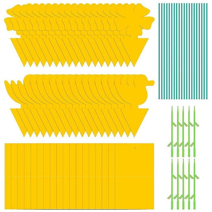 Fly Trap,84 Pieces, Yellow Plates, Fruit Fly Trap, Hanging