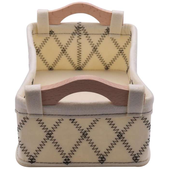 Felt Laundry Box Cotton Storage Basket (cream-coloured Small)