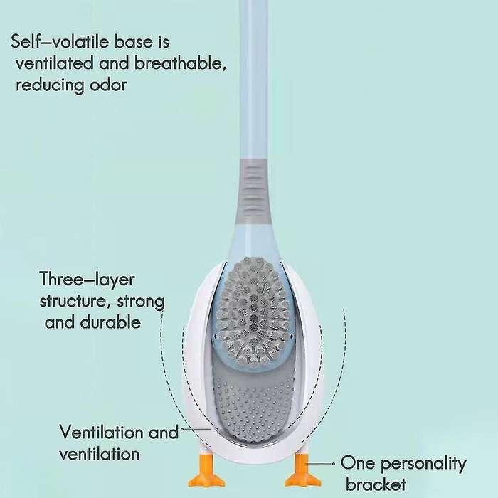 Silicone Toilet Brush Set Cute White